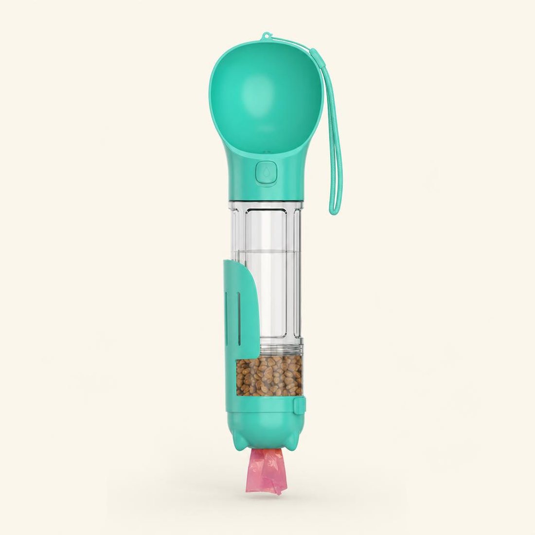 3-in-1 Dog Walking Water Bottle – Water, Treats & Poop Bags in One